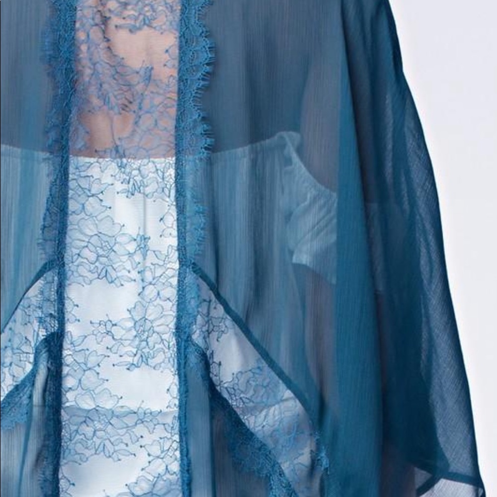 Teal Lace Kimono - Picture 5 of 6